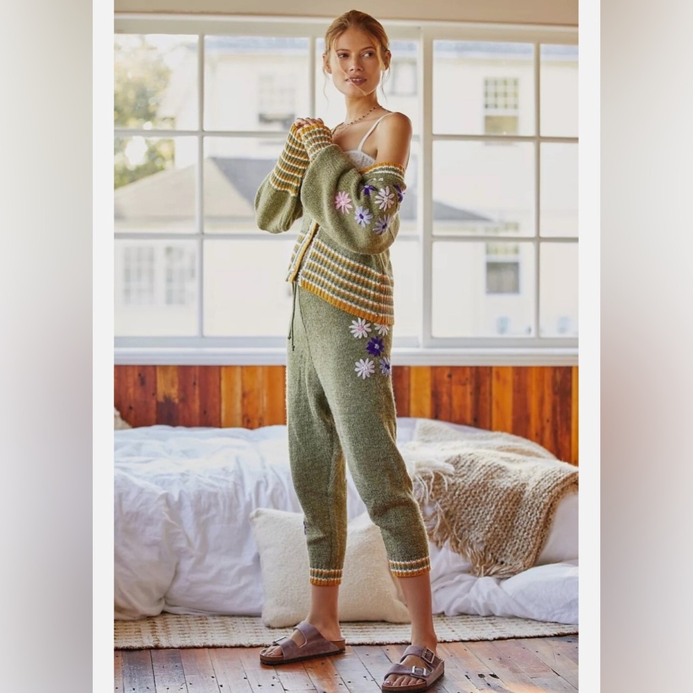 RAGA for Anthropologie Embroidered Sweater Set
